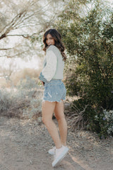 Iris Colour Block Chunky Knit - Sage - Finding July