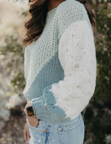 Iris Colour Block Chunky Knit - Sage - Finding July