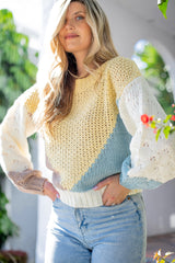 Iris Colour Block Chunky Knit - Mustard - Finding July