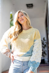 Iris Colour Block Chunky Knit - Mustard - Finding July