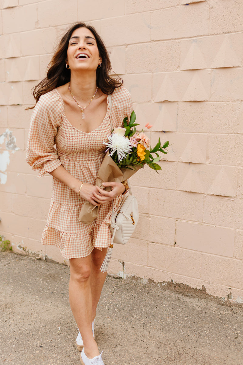 Sweet Pea Plaid Dress - Rust - Finding July