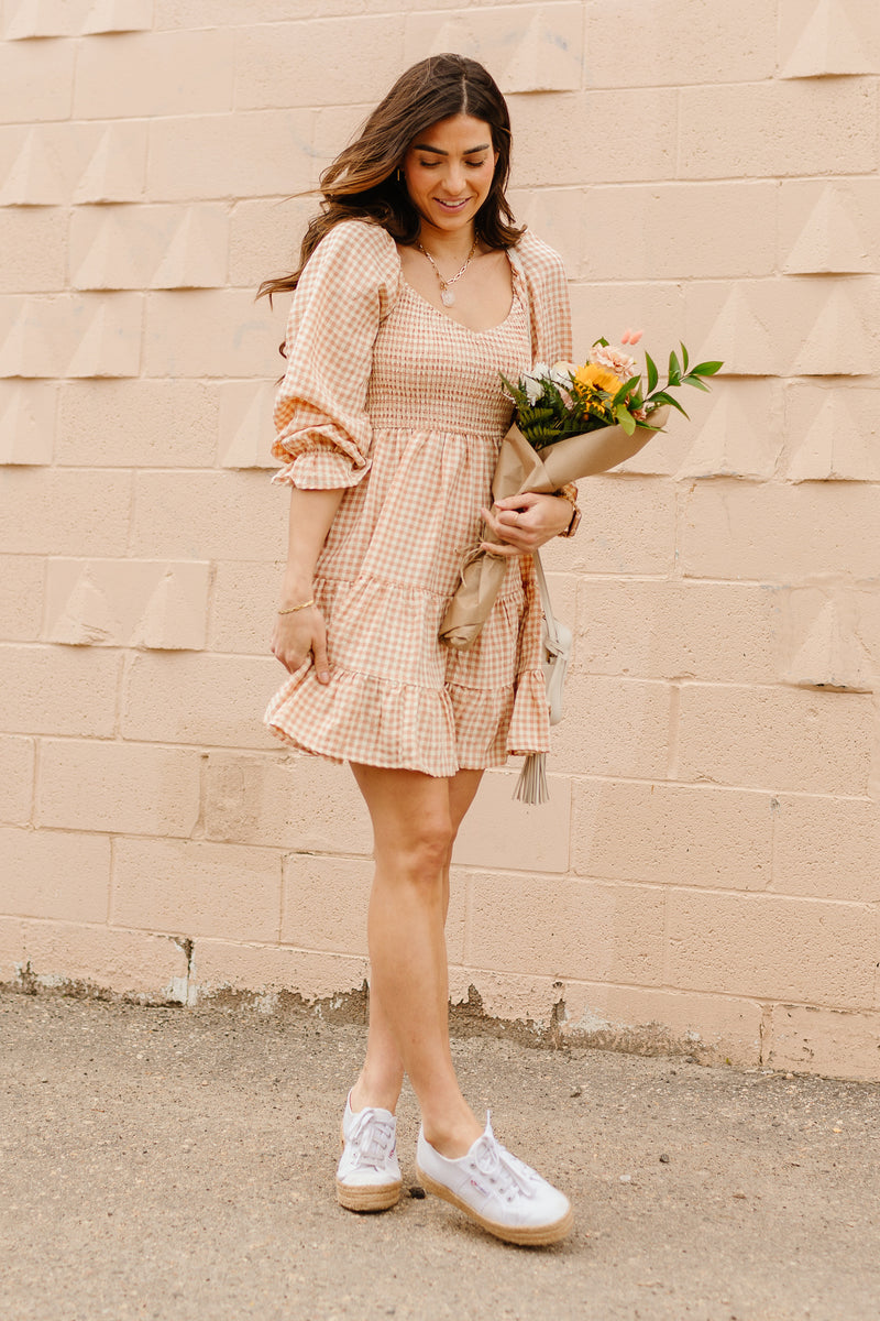 Sweet Pea Plaid Dress - Rust - Finding July